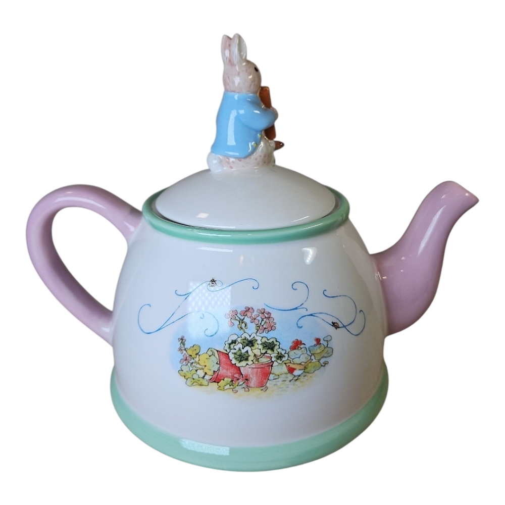 Vintage Beatrix Potter Peter Rabbit Teapot Teleflora Ceramic Teapot & Lid 2002 - Picture 3 of 10